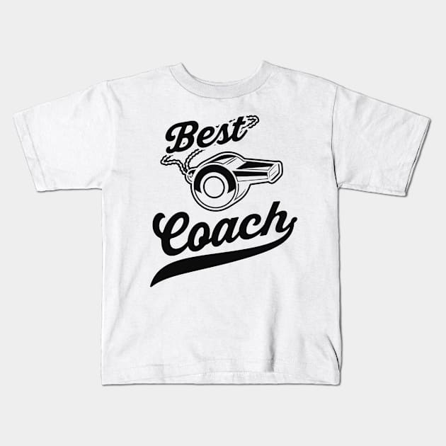 Best Coach Sports Team Kids T-Shirt by Foxxy Merch